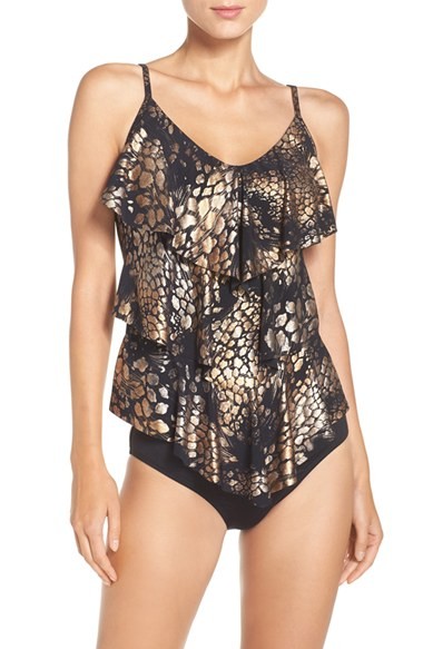 black and gold tankini