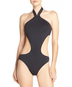 Vince Camuto Halter One-Piece Swimsuit  - Black