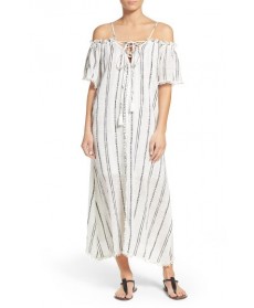 Red Carter Cold Shoulder Cover-Up Dress - Ivory