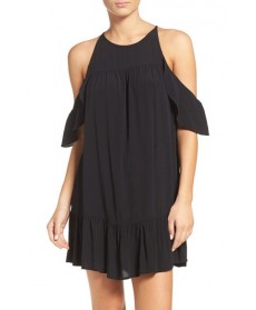 Suboo Valley Frill Cover-Up Dress  - Black