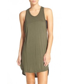 Leith Racerback Cover-Up Tank Dress - Green