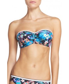 Blush By Profile Island Hopping Underwire Bandeau Bikini Top  D - Grey