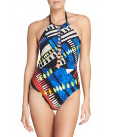 La Blanca African Beat Halter One-Piece Swimsuit  