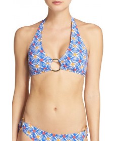  Milly Santorini Bikini Top, Size Petite - Blue