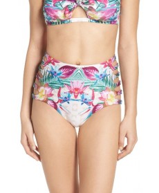 Isabella Rose Hot Tropics High Waist Bikini Bottoms - Pink