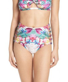 Isabella Rose Hot Tropics High Waist Bikini Bottoms - Pink
