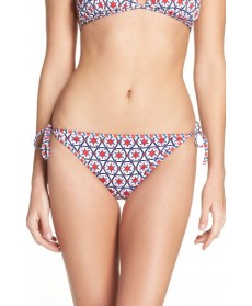 Tommy Bahama Geo-Graphy Reversible String Bikini Bottoms - Red
