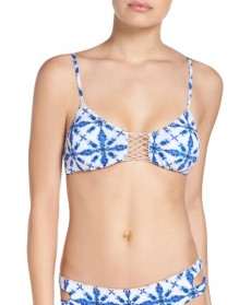 The Bikini Lab Tie Another Day Reversible Bikini Top - Blue