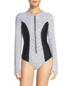 Mott 50 Long Sleeve One-Piece Swimsuit - Black