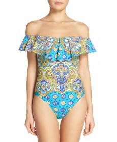 Trina Turk Corsica One-Piece Swimsuit - Blue/green