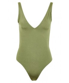 Topshop Pamela One-Piece Swimsuit  US (fits like 1-1) - Green