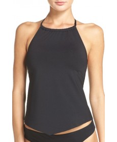 Laundry By Shelli Segal Beaded Tankini Top  - Black