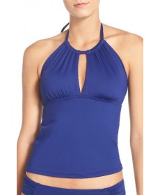 La Blanca 'Island Goddess' Halter Tankini Top  - Blue