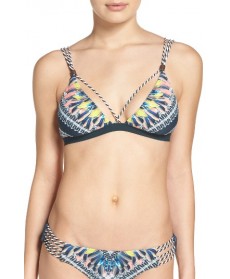 Red Carter Triangle Bikini Top - Green