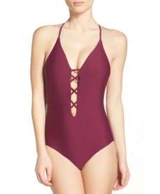 Bca Move Along One-Piece Swimsuit - Burgundy