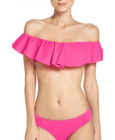 Trina Turk Flutter Bandeau Bikini Top - Pink
