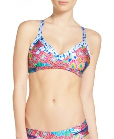 Luli Fama Print Bikini Top - Blue