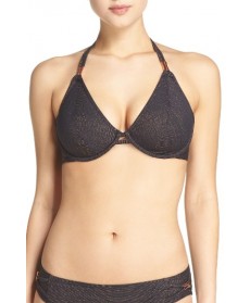 Freya 'Glam Rock' Underwire Halter Bikini Top4F (4D US) - Black