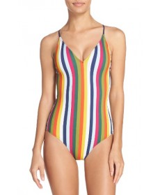 Tory Burch Stripe One-Piece Swimsuit