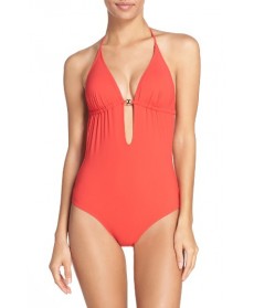 Tory Burch Gemini Link One-Piece Swimsuit - Red
