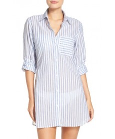 Tommy Bahama Ticking Stripe Cover-Up Shirt