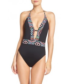 La Blanca La Azteca Halter One-Piece Swimsuit - Blue