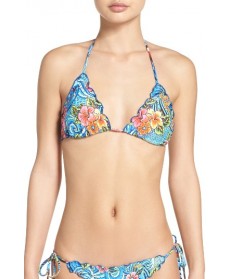 Luli Fama Crystallized Triangle Bikini Top