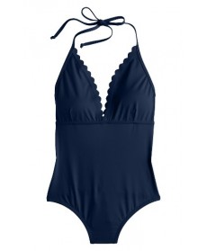 J.crew Scallop One-Piece Swimsuit - Blue