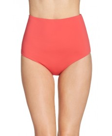 Mara Hoffman High Waist Bikini Bottoms - Coral