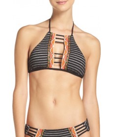 Isabella Rose Spanish Rose Strappy Bikini Top - Black