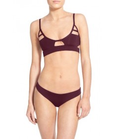 Tavik 'Jessi' Cutout Triangle Bikini Top - Burgundy