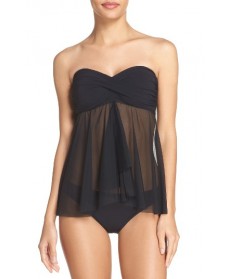 Profile By Gottex Flyaway Tankini Top - Black