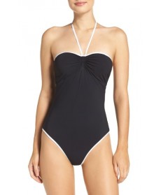 Diane Von Furstenberg One-Piece Swimsuit, Size Petite - Black
