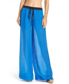 Diane Von Furstenberg Cover-Up Wide Leg Pants - Blue