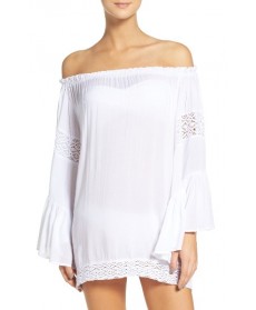 Surf Gypsy Off The Shoulder Cover-Up Tunic - White