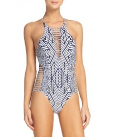 Red Carter South Beach One-Piece Swimsuit - Blue