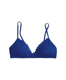 J.crew Scalloped Italian Matte Bikini Top - Blue