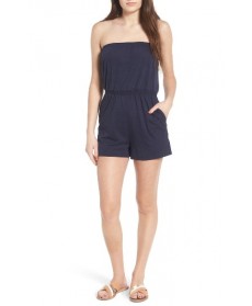 Leith Strapless Cover-Up Romper - Blue