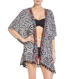 La Blanca Cover-Up Kimono/X-Large - Black