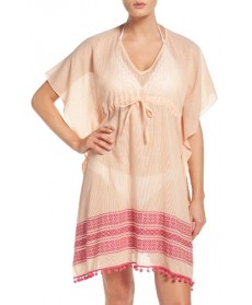 Echo Pom Cover-Up Caftan - Orange