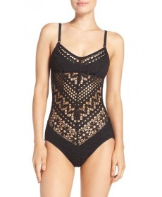 Robin Piccone Mia Crochet One-Piece Swimsuit