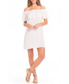 Elan Off The Shoulder Cover-Up Dress - White