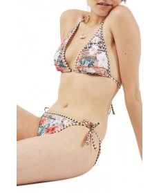 Topshop Geo Floral Bikini Top