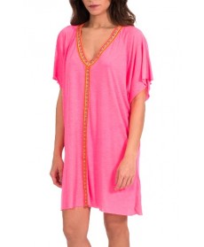 Pitusa Abaya Cover-Up Minidress - Pink