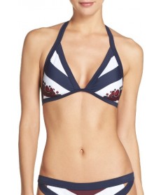 Ted Baker London Rowing Stripe Triangle Bikini Top - Blue