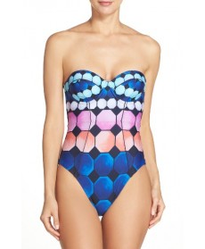 Ted Baker London Marina Mosaic Convertible One-Piece Swimsuit4C/D - Blue