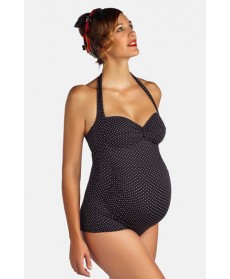 Pez D'Or 'Montego Bay' Jacquard One-Piece Maternity Swimsuit  - Black