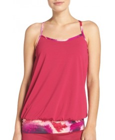 Nike Cascade Sport Racerback Tankini Top - Pink