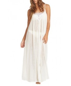 Billabong Lace Trim Maxi Cover-Up Dress - White