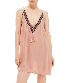 Topshop Embroidered Cover-Up Slipdress
